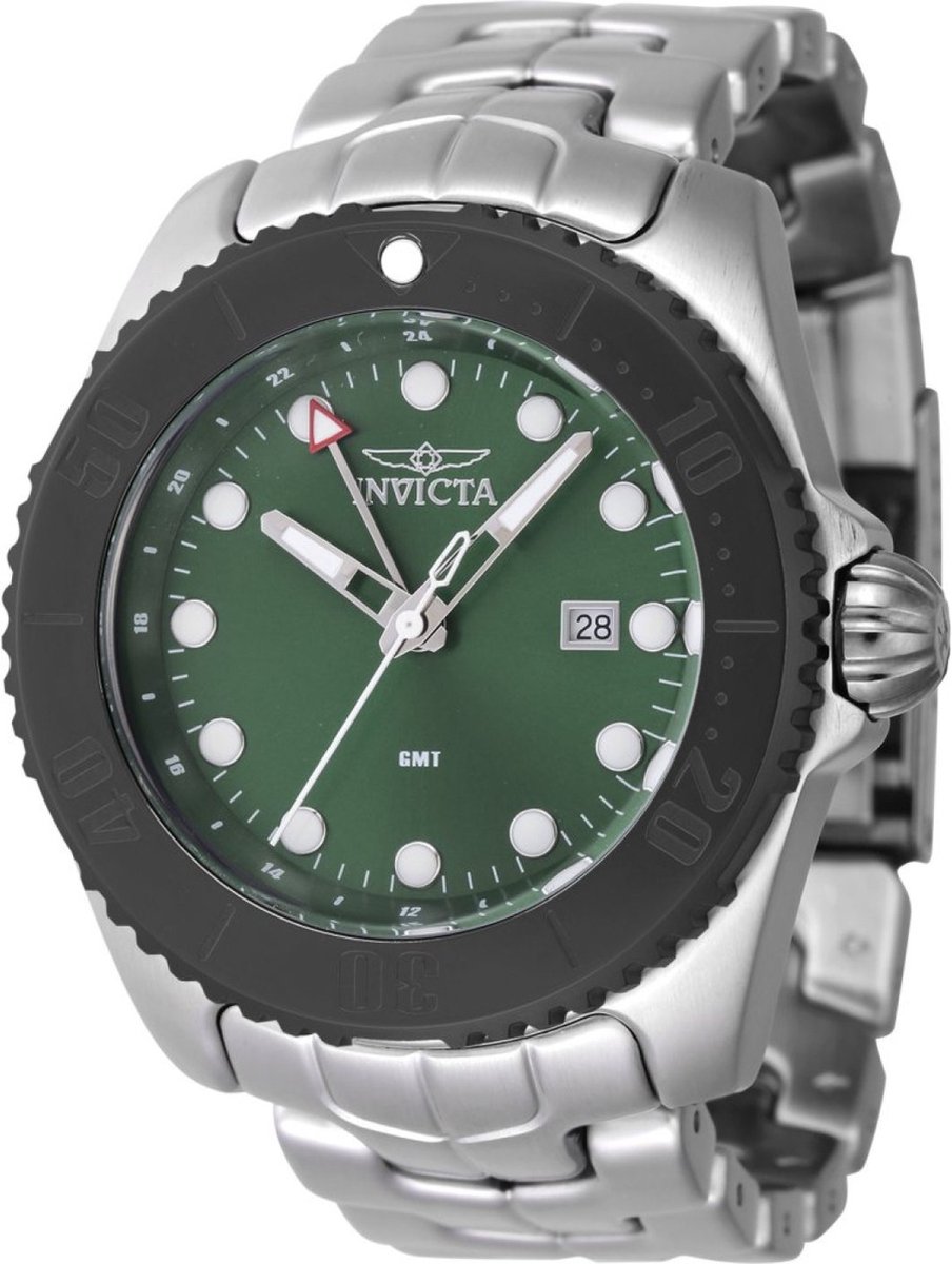 Invicta Specialty 47212 Heren Horloge - Waterdicht - Analoog - Quartz Uurwerk - Roestvrij Staal met groene Wijzerplaat -50mm