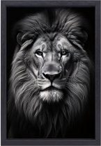 Leeuw schilderijen - Dieren wanddecoratie - Canvas schilderij Manen - Klassiek schilderijen - Schilderijen op canvas met baklijst - Muurkunst canvas met baklijst 60x90 cm