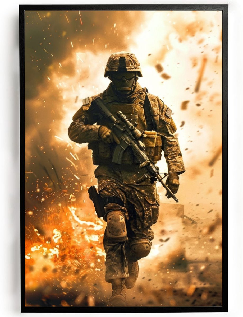 Plakkers Poster game room soldaat A4 - Gamekamer ideeen inspiratie Full-colour