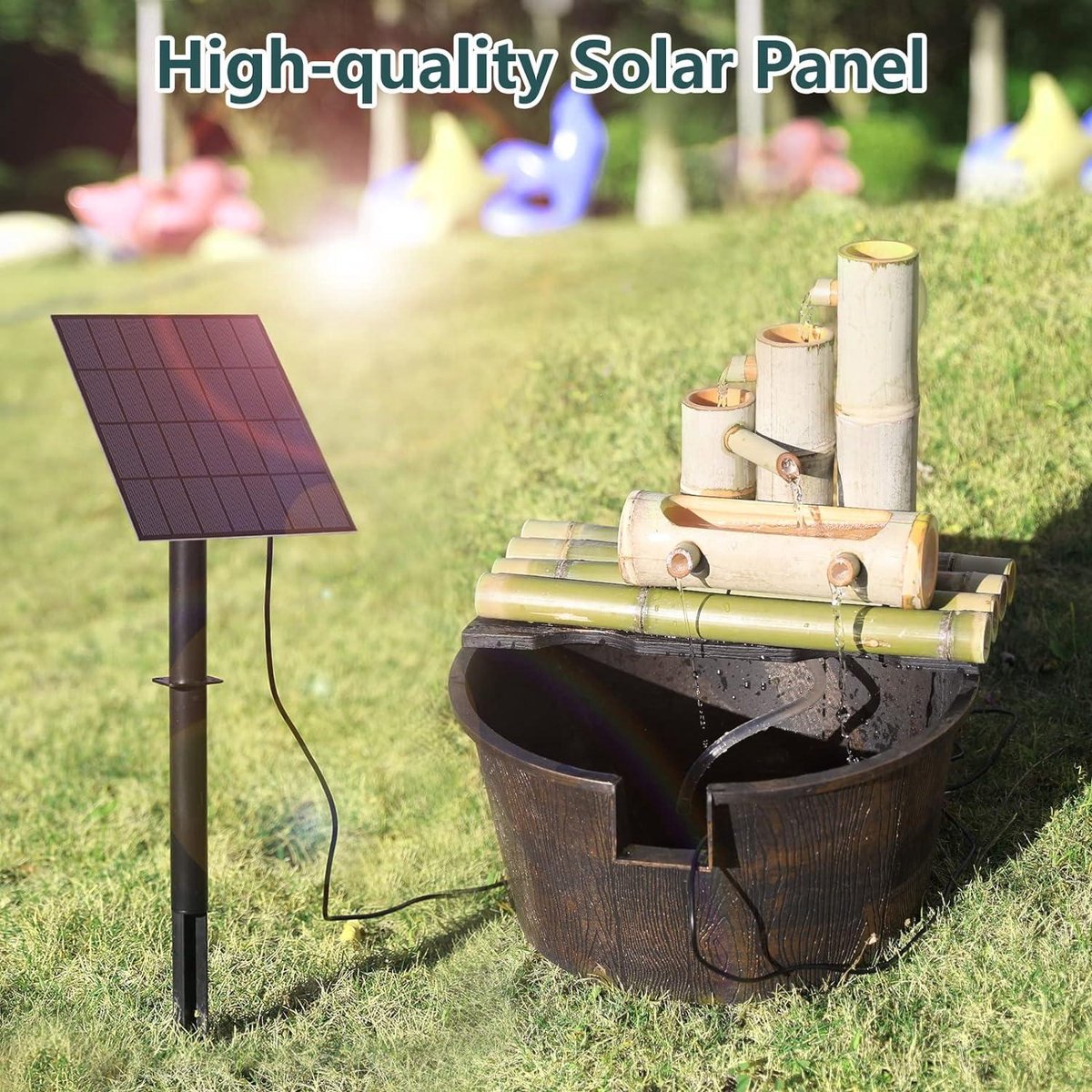 Vijverpomp op zonne-energie 160 l/u 6 V 12 W borstelloze waterpomp voor Pond Rock