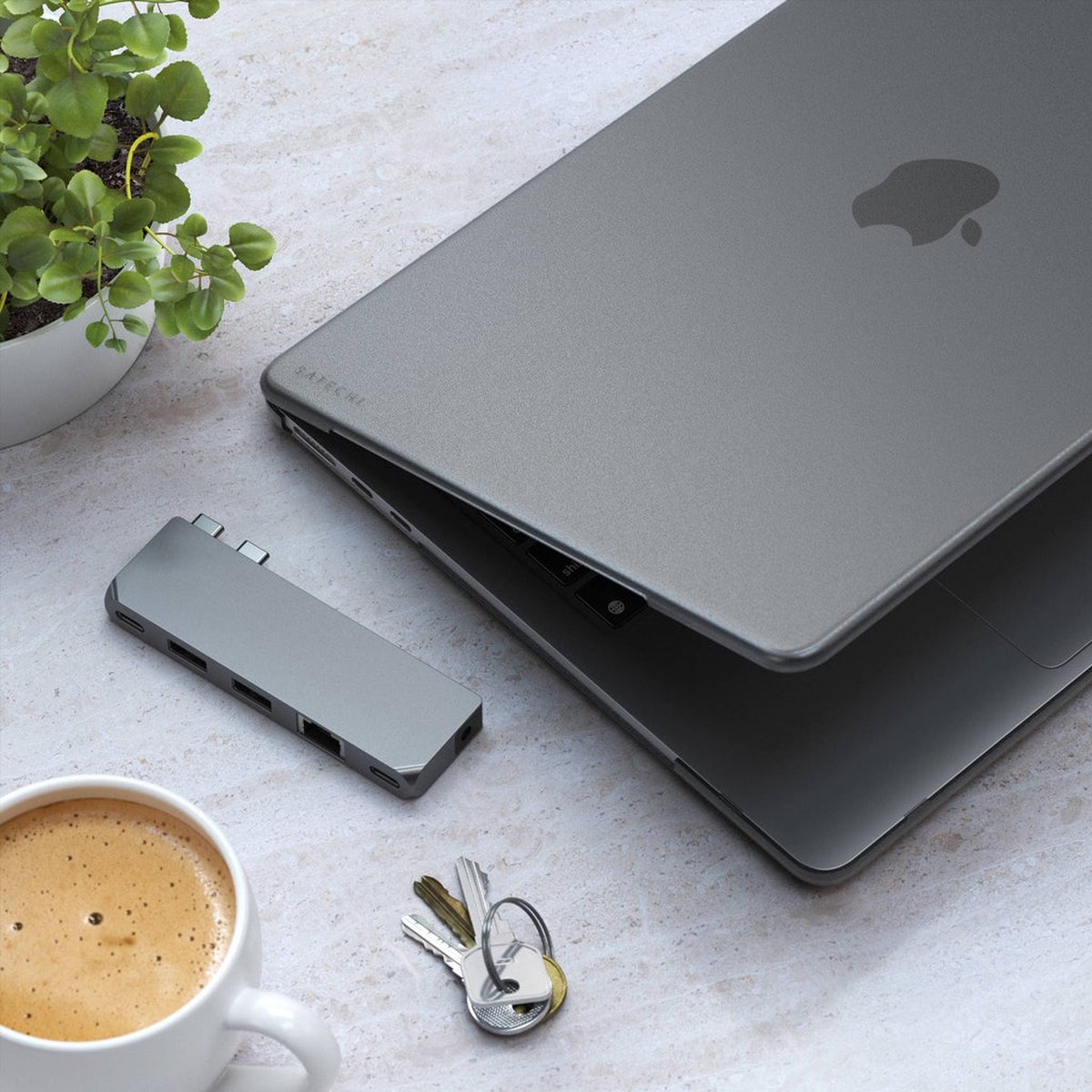Satechi Eco Hardshell laptop hoes - geschikt voor MacBook Air M2 - Grijs