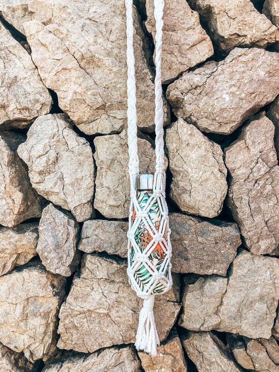 Fleszak En Macramé Sleutelhanger - Vintage Boho Decoratie Voor Drankdragers En Accessoires