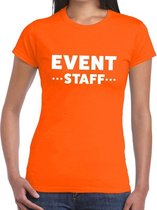 Event staff / personeel tekst t-shirt oranje dames L