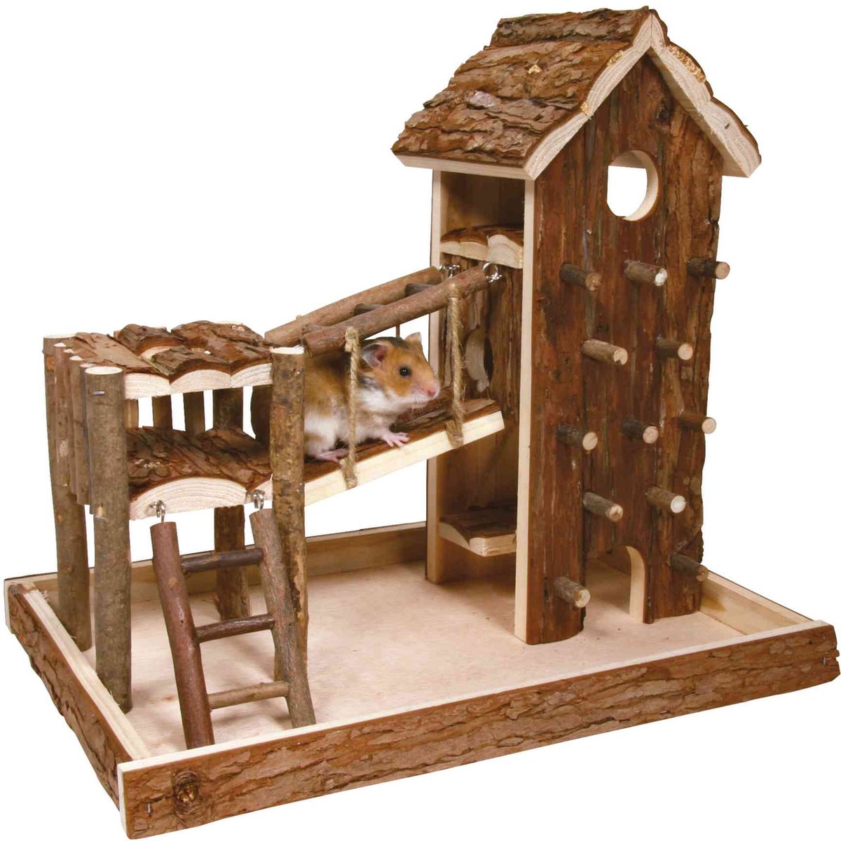Trixie speelplaats birger hamster schorshout 33x26x33 cm Trixie speelplaats birger hamster schorshout 33x26x33 cm