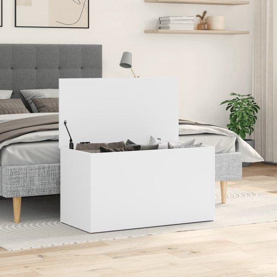 VDXL Opbergkist 84x42x46 cm bewerkt hout wit