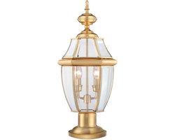 Quoizel Mini LED Tuin Pilaar Newbury | 2X E14 Max 60W | IP44 (Outdoor) | Lacquered Polished Brass