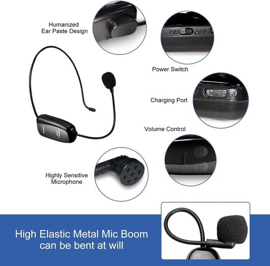 Draadloze Microfoon Headset Voice Versterker Fm-ze