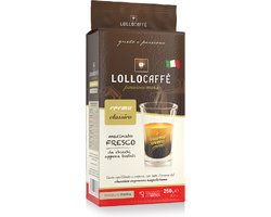 Lollo Caffè Classico - Gemalen koffie uit Napels - 250gr - Romig en rijk - perfect voor Bialetti Moka, Filter Koffie, Moccamaster, enz.