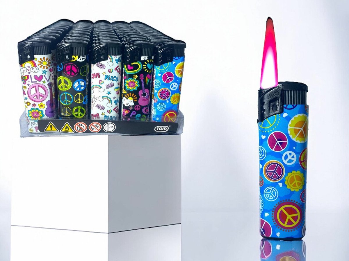Goedkoopste Stormaanstekers Turbo aanstekers neon kleur - merk Unilite Vio - tray van 50 stuks - navulbaar.