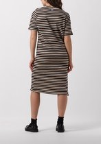 Penn & Ink Dames Midi Jurk Dress Stripe Zwart - Maat S