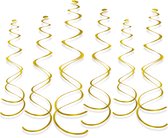 LUQ - Luxe Gouden Swirl Slingers Hangdecoratie Verjaardag Versiering Feest Versiering Swirls Decoratie Goud - 6 Stuks