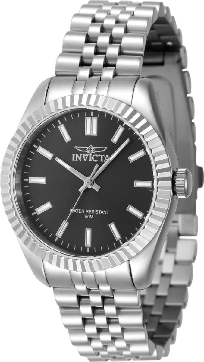 Invicta Specialty 47494 Dames Horloge - Waterdicht - Analoog - Quartz Uurwerk - Roestvrij Staal met zwarte Wijzerplaat - 36mm