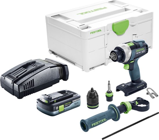 Festool TDC 18/4 I-Basic accuschroefboormachine 18 V 75 Nm borstelloos + 1x accu 4.0 Ah + snellader + systainer
