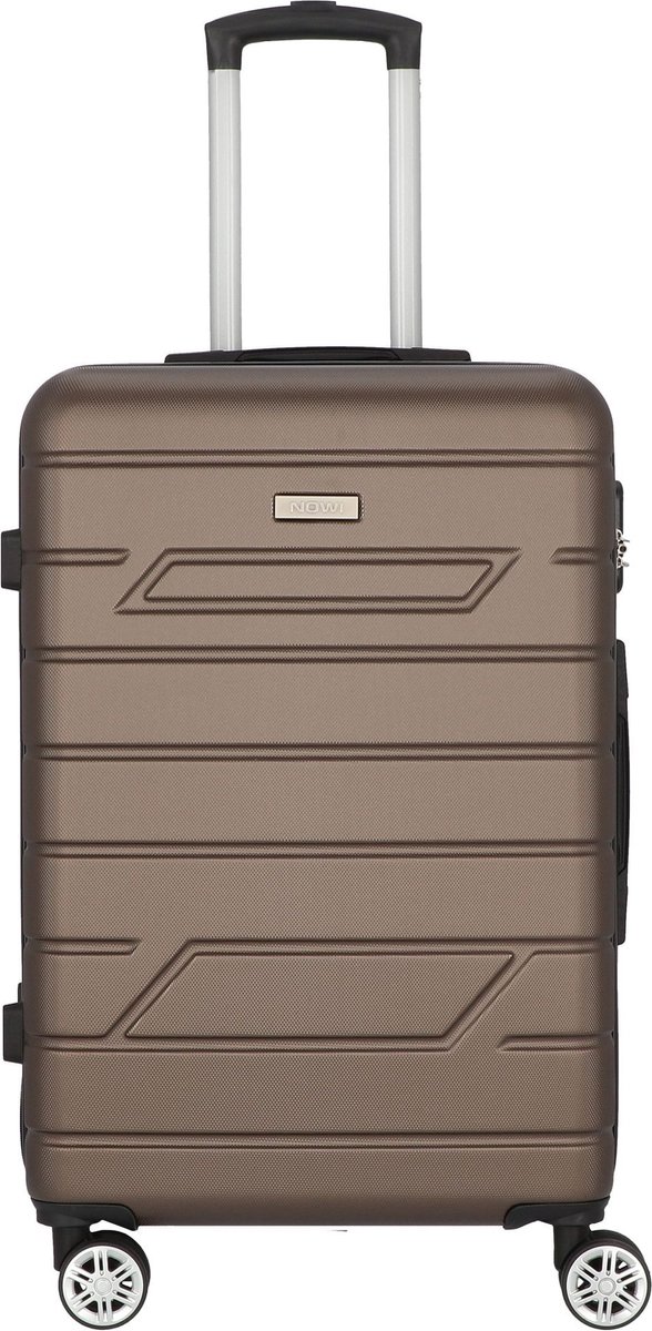 NOWI Bergamo 4 wielen Trolley 65 cm - Harde bagage - Combinatieslot - bronze
