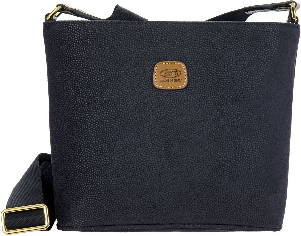 BRIC'S Leren Schoudertas Life Bag Blue Blauw