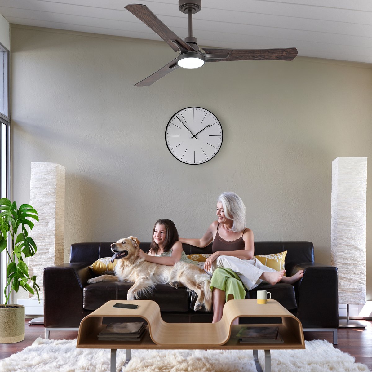 Goedewaere Plafondventilator - Met Afstandsbediening - Zwart - 2 Kleuren Bladen - Met lamp - Fluisterstil - Timer - Ideaal voor slaapkamer - Ventilator plafond - Verlichting - Plafondlamp thumbnail 7