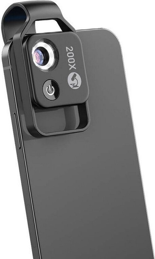 APEXEL 200X Mini Microscope for Smartphone Camera Pocket Size Mobile Phone Microscope for Explore Micworld Digital Microscope for iPhone 13 Black