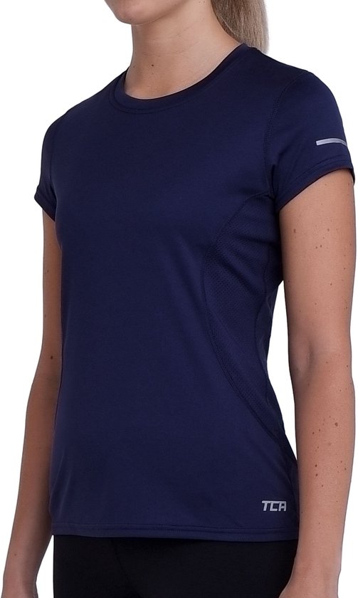 Foto: Tca dames atomic korte mouw sneldrogende gym hardloop trainings top blauw s