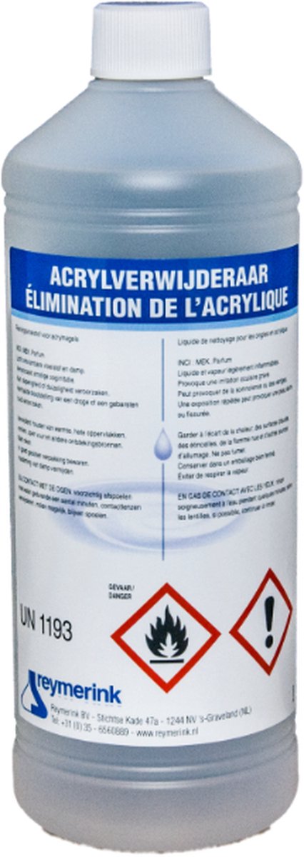 Reymerink - Acrylverwijderaar 1000ml | Desinfectie voor PMU, Tattoo, Beauty, Styliste, Kapper Studio & Laser Salon Huisarts Tandarts Praktijk | Laserkliniek | Desinfectiemiddel | Desinfectiespray | Pure Alcohol | Tatoeage Praktijk Schoonmaak