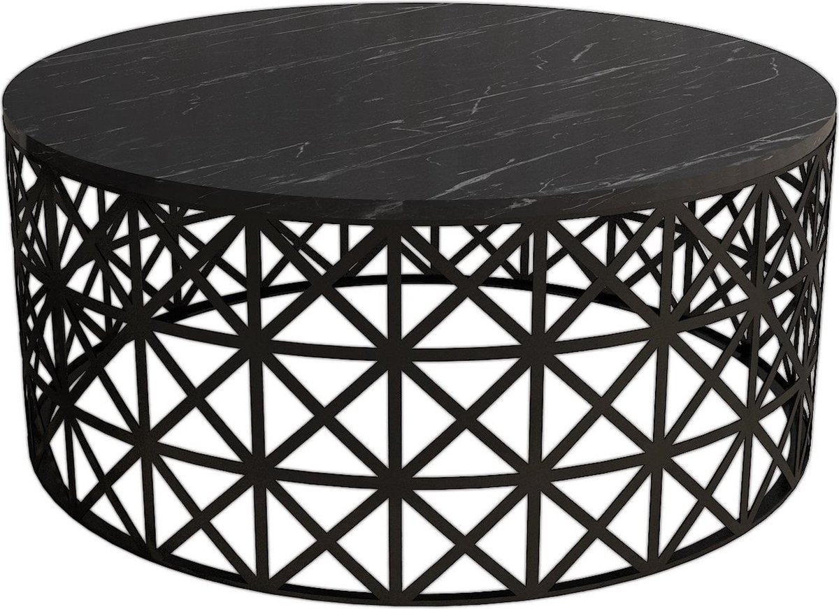 Selin Salontafel | 100% MELAMINE | Zwart - Emob - Salontafel - Zwart - Metaal; Spaanplaat