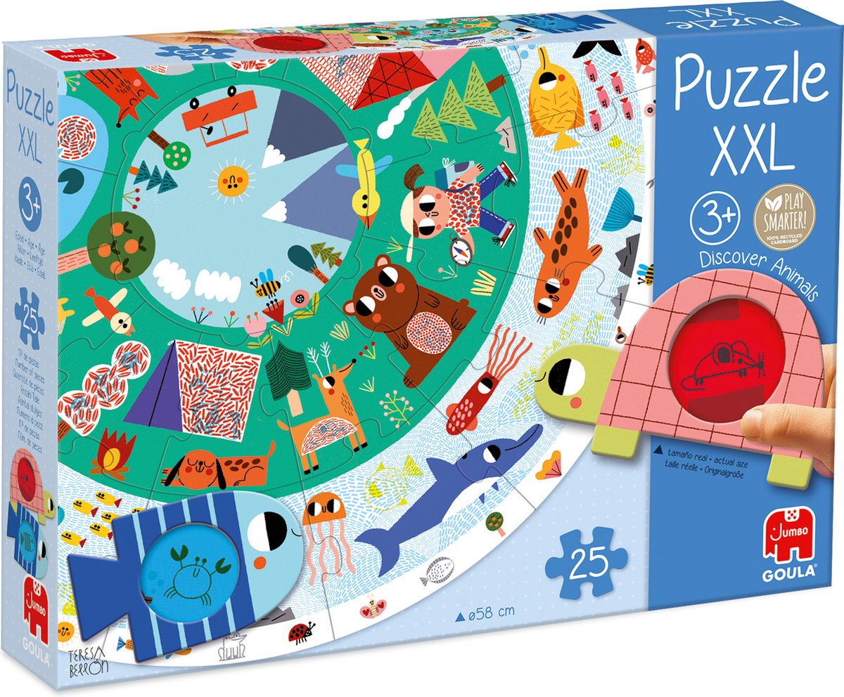 Goula Vormenpuzzel XXL Discover Animals - 25 stukjes