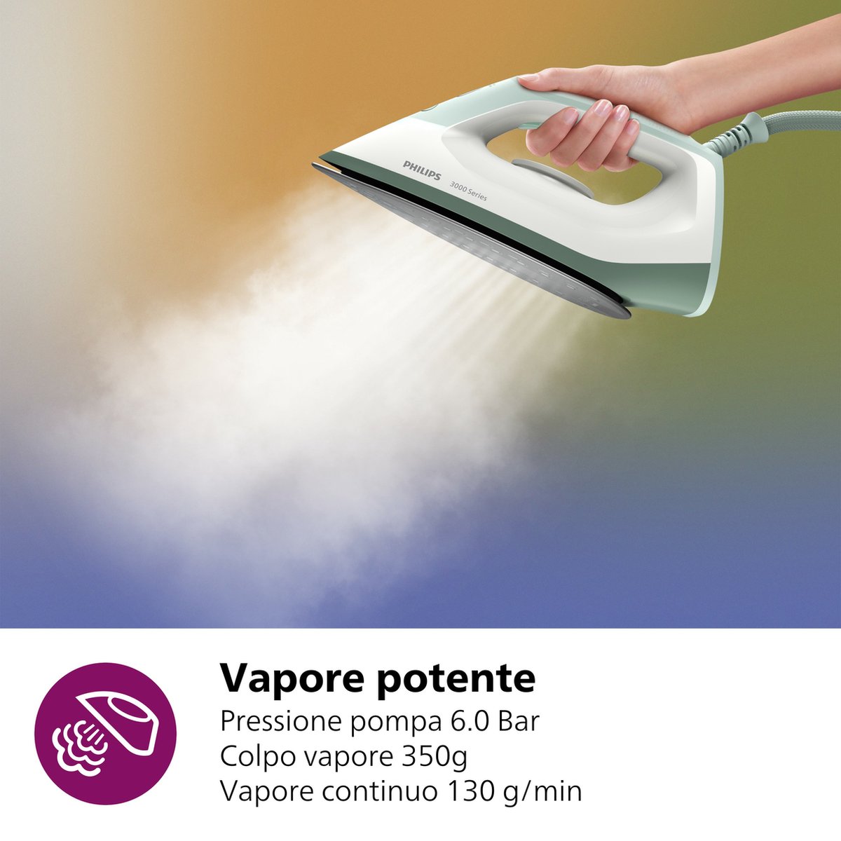 Philips 3000 series PSG3010/70 stoomstrijkijzer station 2400 W 1,4 l Keramische zoolplaat Groen — afbeelding 3
