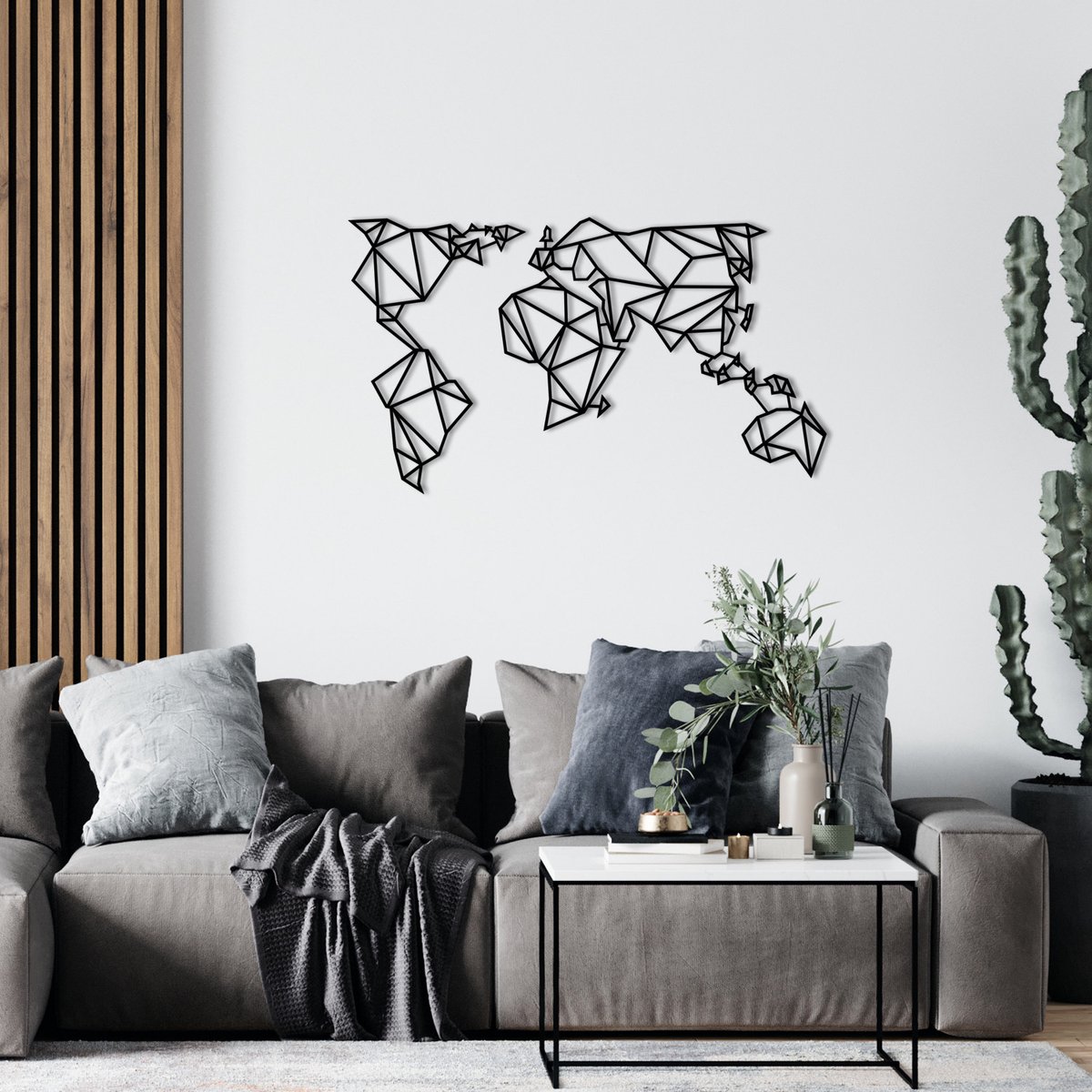 Enzo Decoratieve metalen wandaccessoire | 100% METAAL | 100 x 59 cm - Asir Group - Wanddecoratie metaal - Zwart - Metaal - Wanddecoratie metaal - Op voorraad
