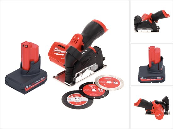 Milwaukee M12 FCOT-501 multimateriaalfrees 12 V 76 mm borstelloos + 1x accu 5.0 Ah - zonder lader