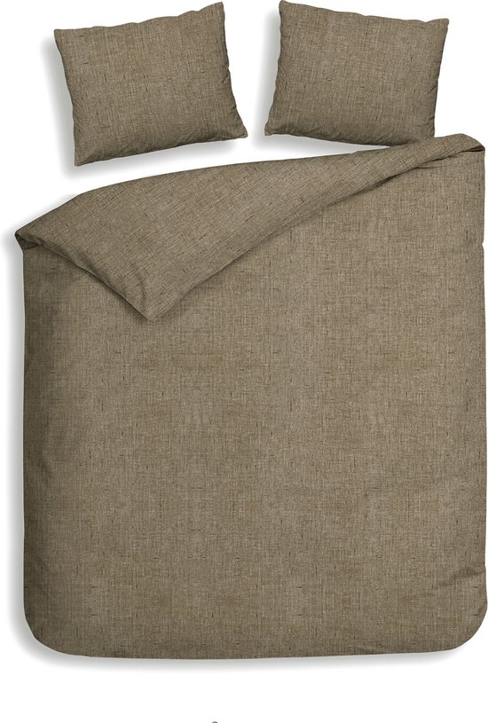 Foto: Heckett lane flanel dekbedovertrek franela simply taupe 240x200 220 cm