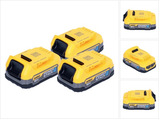 DeWalt accuset DCBP 034 E3 3x Powerstack-accu 18 V 1,7 Ah / 1700 mAh XR ...