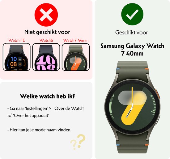 Samsung Galaxy Watch 7 (40 mm) met groen bandje.