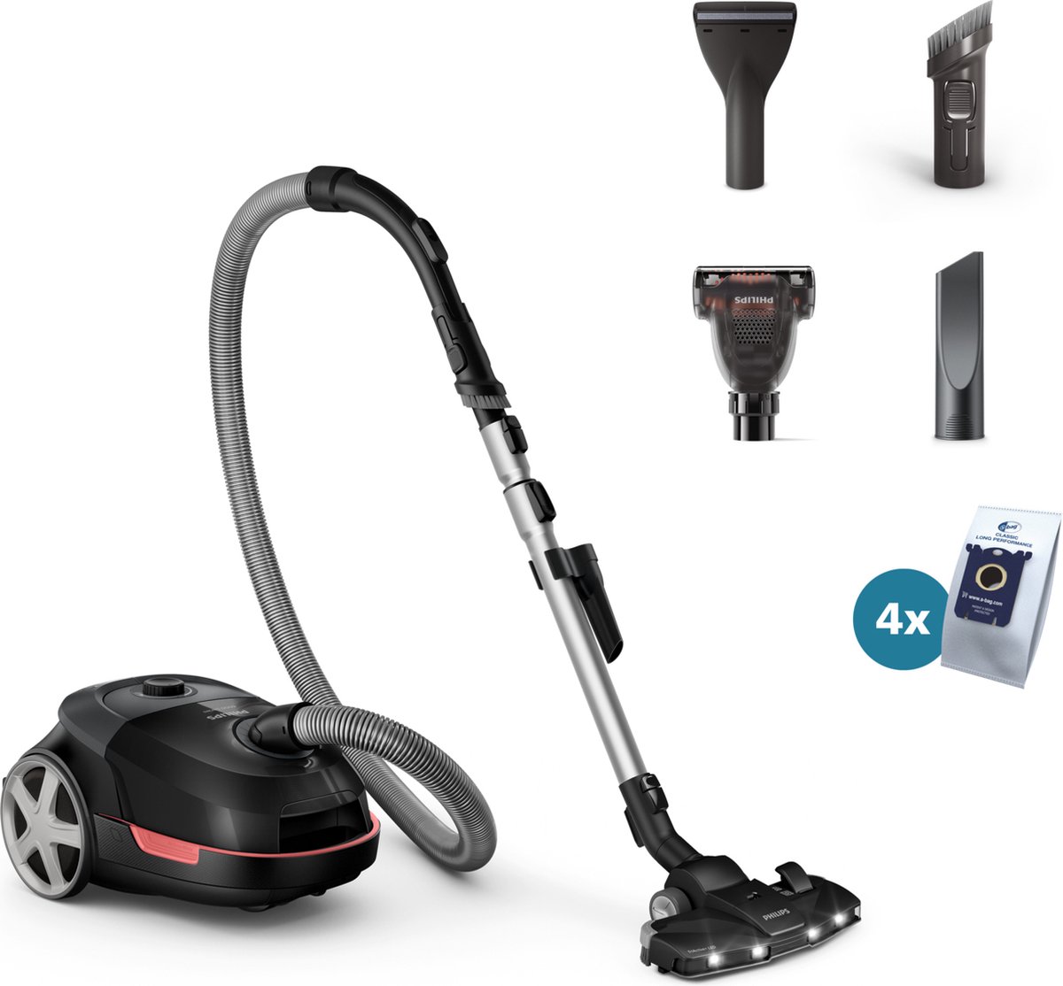 Philips Xd6142/12 Stofzuiger Met Zak Diep Zwart