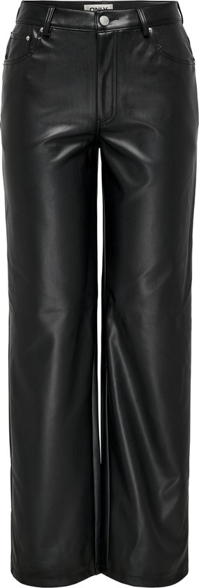 Only Broek Onlkiri Hw Str Faux Leather Pnt 15324777 Black Dames