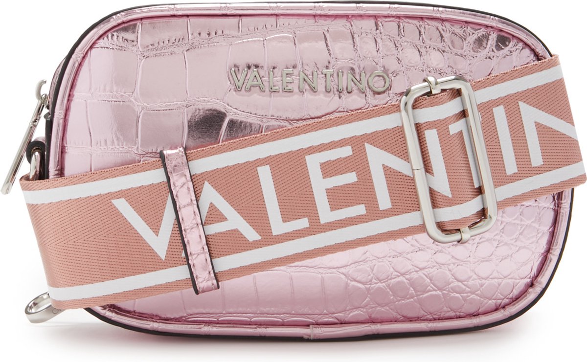 Valentino Bags Kleine Crossbodytas Schoudertas Dames Miramar Krokodillenprint Roze bol