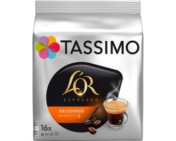 Koffiecapsules Tassimo L'OR Espresso Delizioso (compatibel met Bosch Tassimo capsulemachines), 16 st.