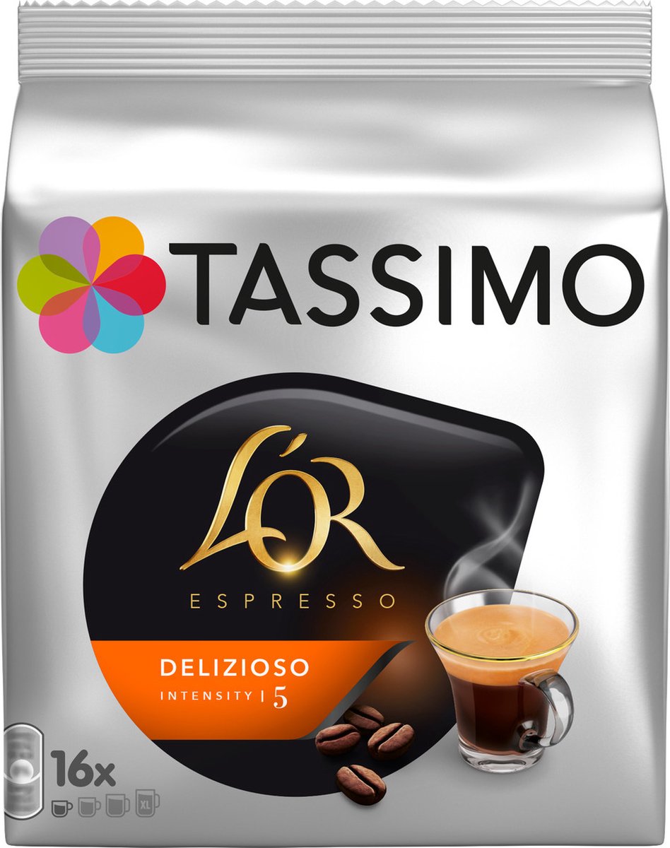 Koffiecapsules Tassimo L'OR Espresso Delizioso (compatibel met Bosch Tassimo capsulemachines), 16 st.