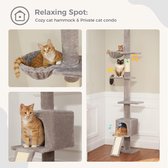 Bol.com Krabpaal plafondhoog krabpaal verstelbaar van vloer tot plafond in hoogte verstelbaar (216-273cm) kattentoren met hangma... aanbieding