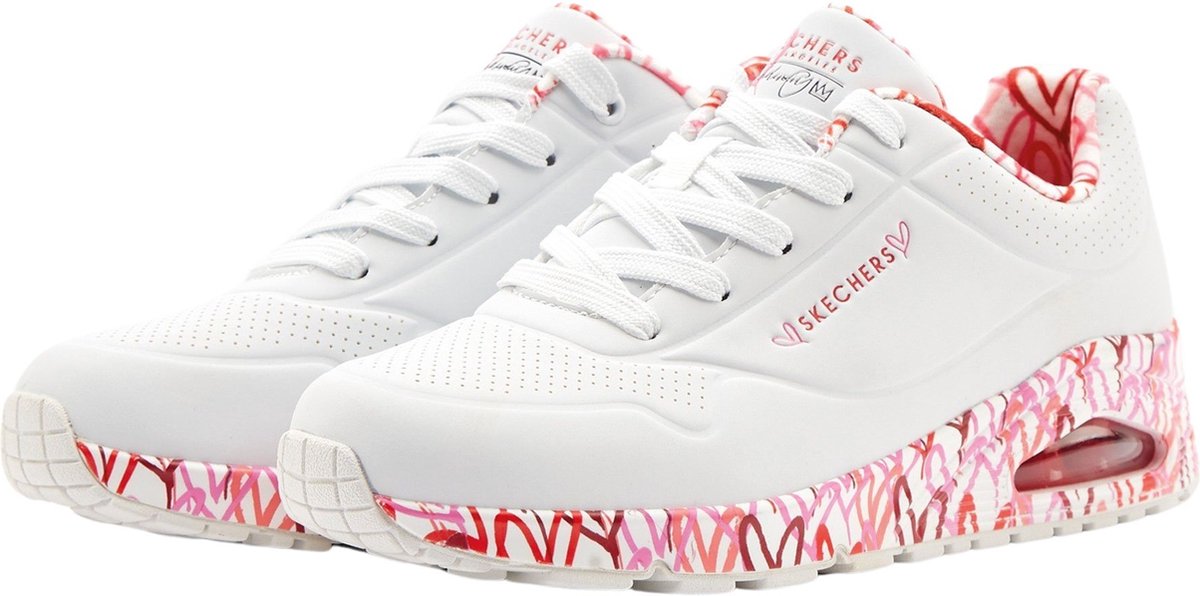 Skechers Uno Loving Love sneakers wit