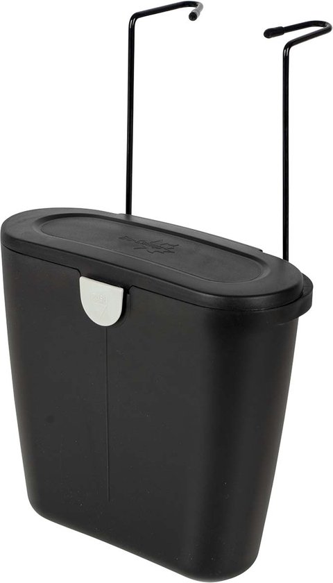 Bo-Camp - Vuilnisbakje - Auto/caravan - 5 Liter - Met haak - Zwart