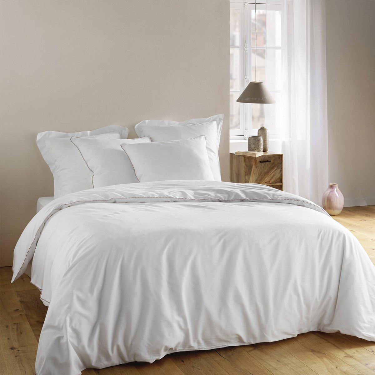 Complete bed linen with decorative edge NOEMIE, 240 x 220 cm
