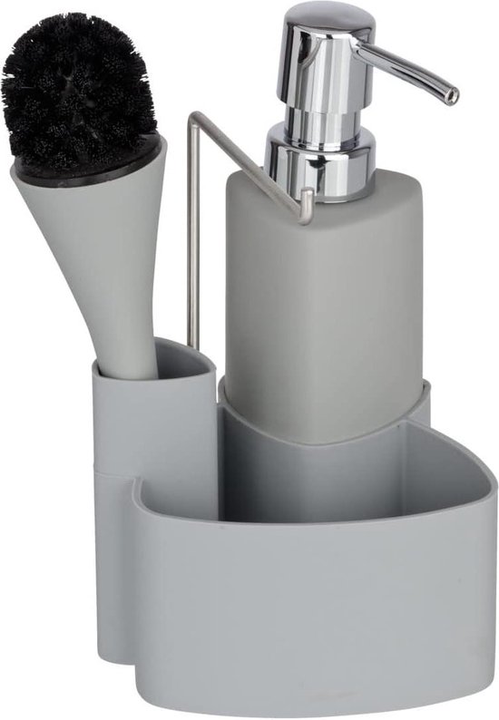 Zone Denmark Afwasprogramma, driedelig met afwasborstel, afwasmiddeldispenser en houder, cool grey : VE2