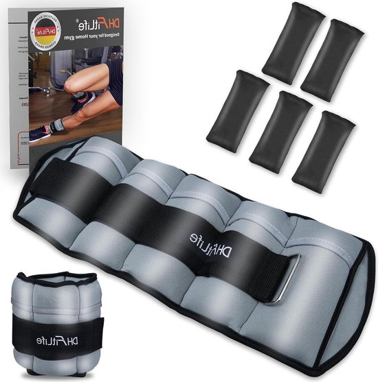 DH FitLife Set Van 2 4,5 Kg Enkelgewricht, Gewichtsmanchetten Met Verstelbare Gewichten Voor Benen Variaties 25 En Kg Enkelgewichten Krachttraining 672569756
