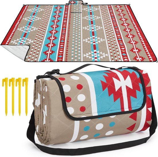 XXL Picknickkleed Relaxdays 200x300cm - Geïsoleerd, Waterdicht, Fleece, Met Handgreep (grijs) Picknick Kleed 200x300cm