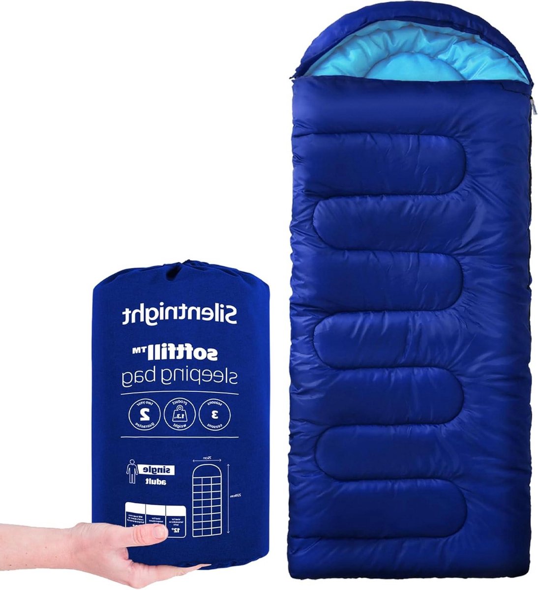 3 seizoenen lichtgewicht dikke gezellige warme mummieslaapzak voor volwassenen - lente zomer kamperen wandelen outdoor reizen warm & koud weer
