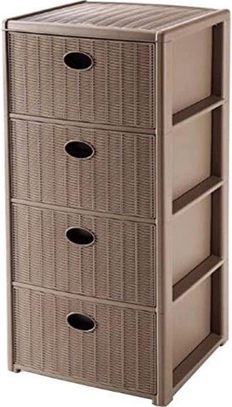 Stefanplast Elegance Drawers Eenheid, Duif Grijs, 40 x 40 x 80 cm