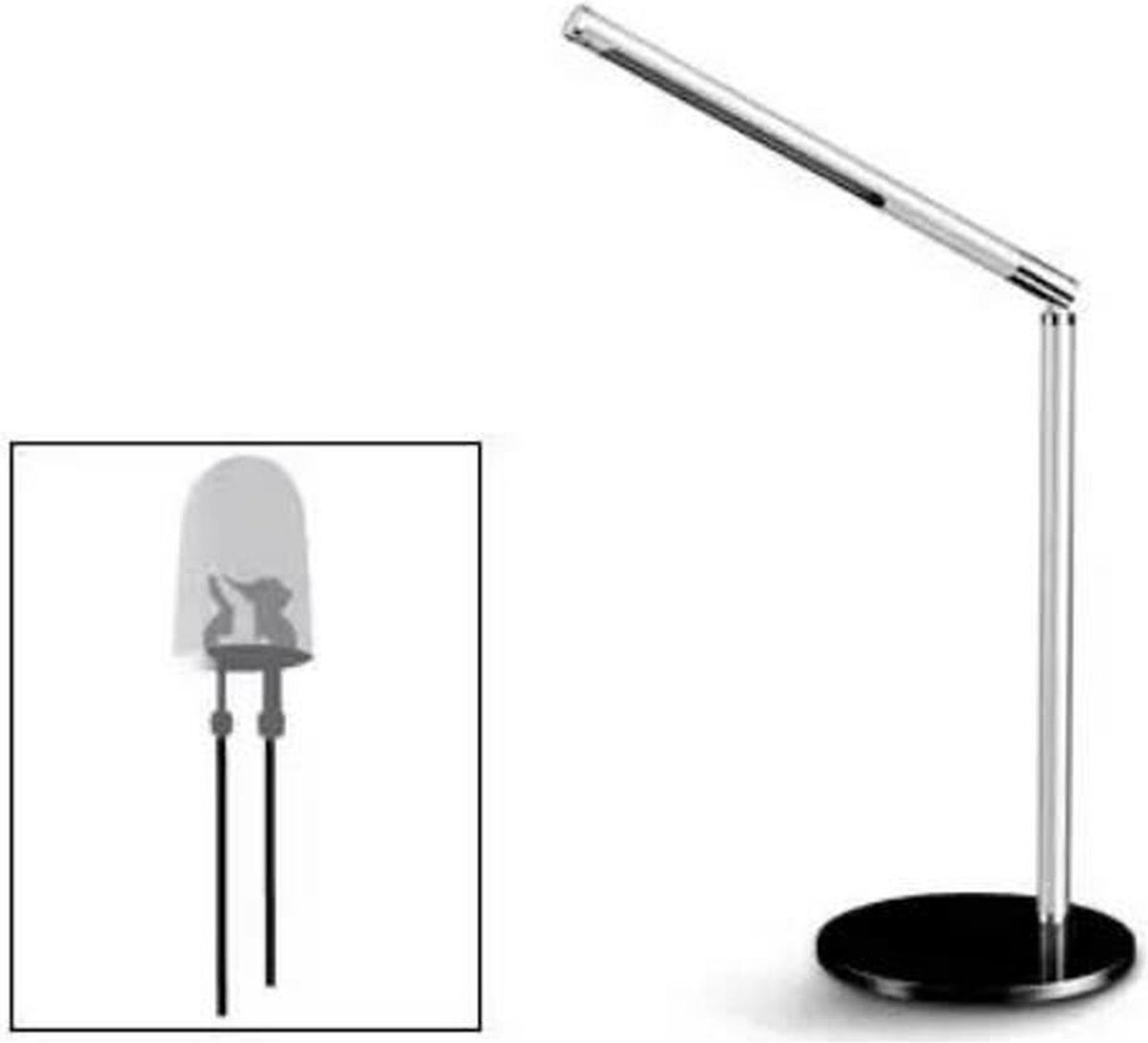 CEP - Bureaulamp - Ecoline 3W - 360 Graden Draaibare - Kap Zilvergrijs - CP-2001000961