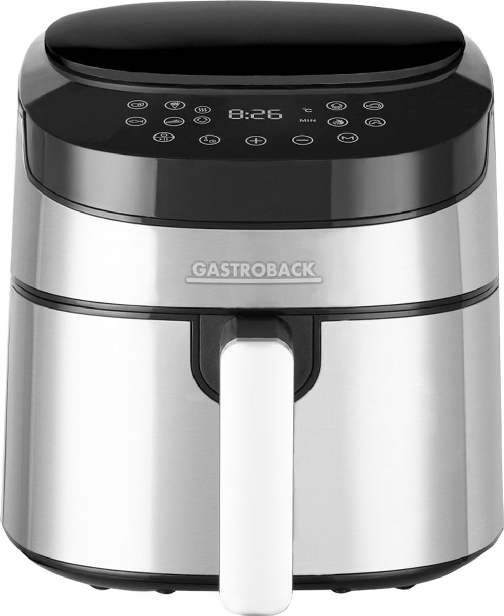 Gastroback Design Air Pro Enkel 3,7 l Vrijstaand 1300 W Heteluchtfriteuse Zwart, Roestvrijstaal