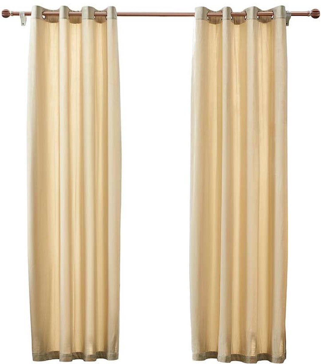 Larson - Velvet Gordijnen - 2.8m x 2.5m - Ringen - Beige