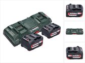 Metabo basisset 2x Li-Power accupack 18 V 4.0 Ah CAS Li-Ion accu ( 2x 625027000 ) + ASC 145 DUO dubbele snellader ( 627495000 )