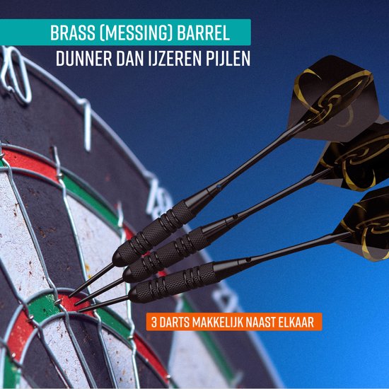 NAPI Darts - 3 Dartpijlen (40-delig) - 23/25 Gram Dartspijlen - Premium Brass Pijlen - Steeltip - Inclusief Dart Flights & Case